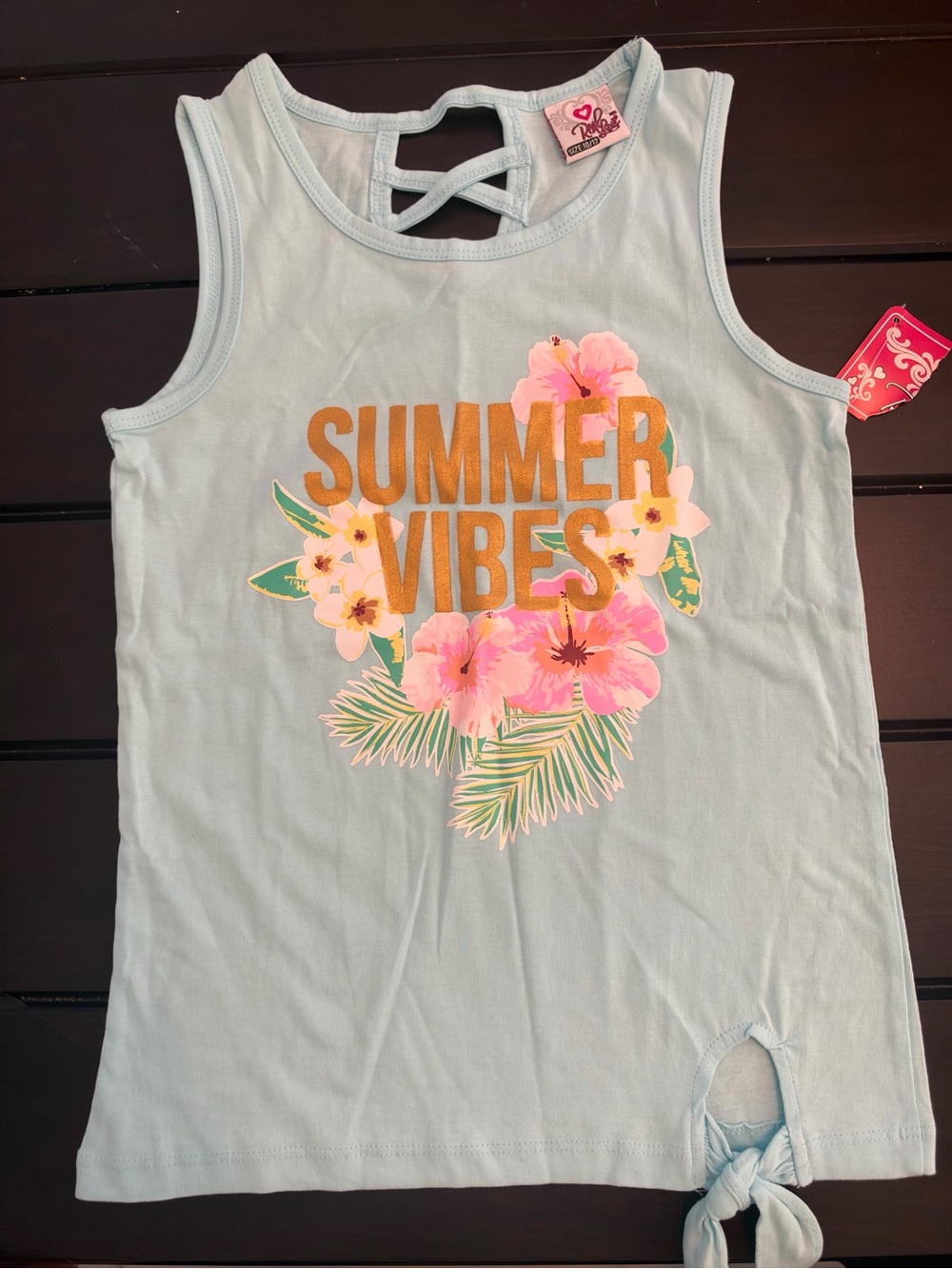 Girls Summer Vibes Tropical Tank Top Size 10/12 NWT